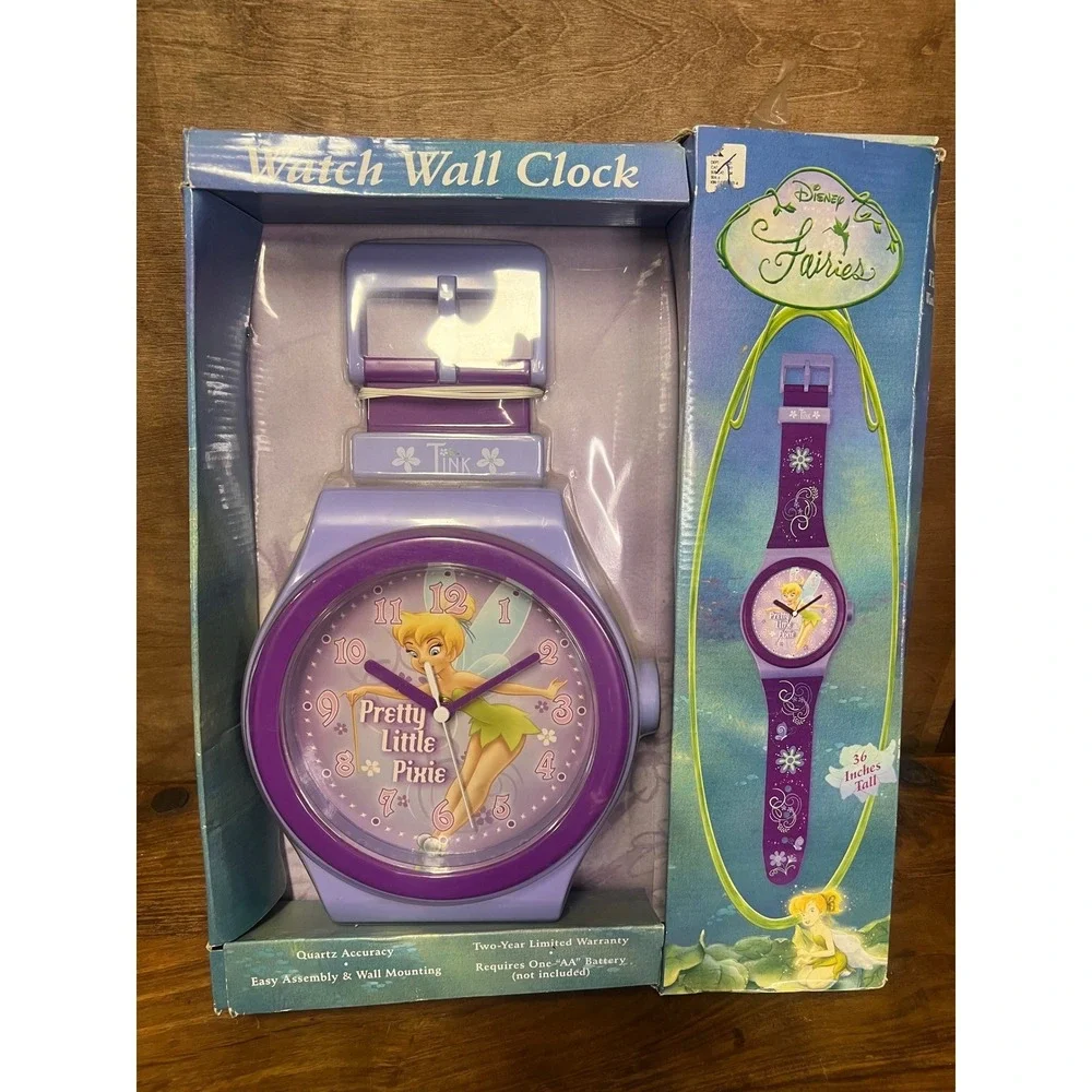 Disney Fairies Tinker Bell Watch Wall‎ Clock 36 Inch Purple Pretty Little Pixie